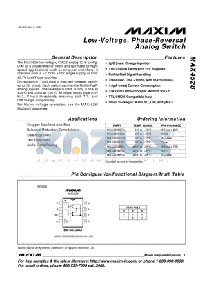 MAX4528C/D datasheet - Low-Voltage, Phase-Reversal Analog Switch