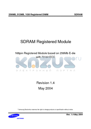 M390S6453ET1-C7A datasheet - 168pin Registered Module based on 256Mb E-die with 72-bit ECC