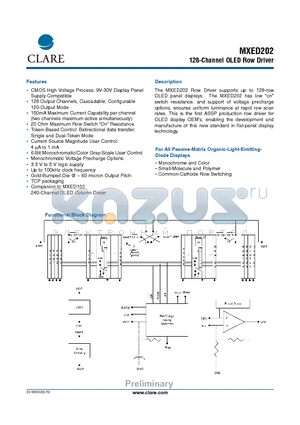 MXED202 datasheet - 128-Channel OLED Row Driver