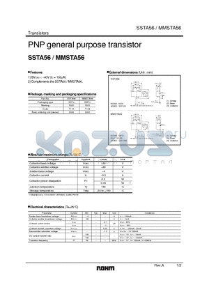 MMSTA56 datasheet - PNP general purpose transistor