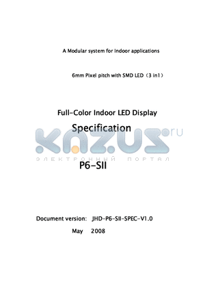 P6-SII datasheet - Full-Color Indoor LED Display
