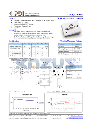 MXJ-2501-17 datasheet - SURFACE MOUNT MIXER