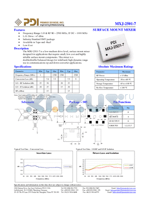 MXJ-2501-7 datasheet - SURFACE MOUNT MIXER