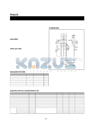 PIC-0103 datasheet - Photo IC(photodiode with signal processing)