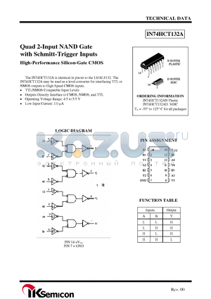 IN74HCT132A datasheet - Quad 2-Input NAND Gate with Schmitt-Trigger Inputs High-Performance Silicon-Gate CMOS