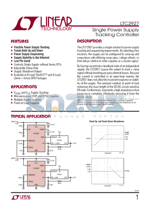 LTC2927 datasheet - Single Power Supply Tracking Controller