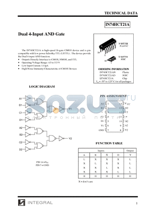 IN74HCT21A datasheet - Dual 4-Input AND Gate