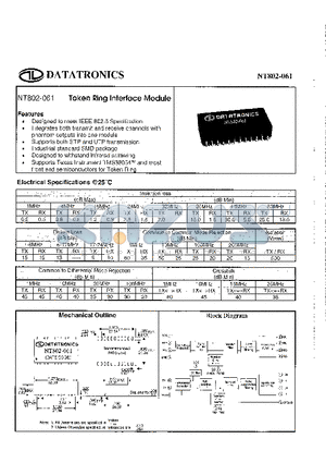 NT802-061 datasheet - Token Ring Interface Module