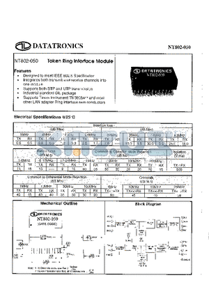 NT802-050 datasheet - Token Ring Interface Module