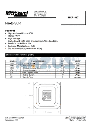 MXP1017 datasheet - Photo SCR