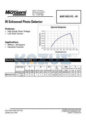 MXP1055PC-IR datasheet - IR Enhanced Photo Detectors