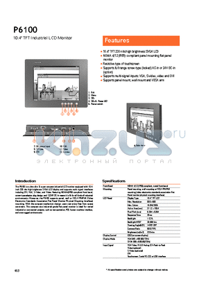 P6100 datasheet - Resistive type of touchscreen