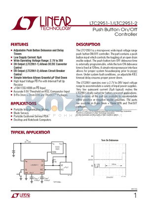 LTC2951IDDB-1 datasheet - Push Button On/Off Controller