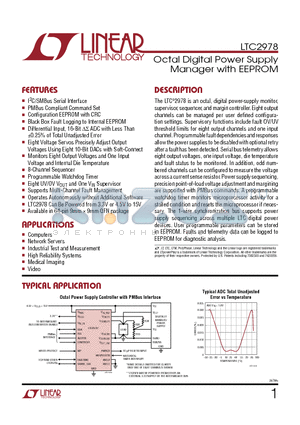 LTC2970 datasheet - Octal Digital Power Supply Manager with EEPROM