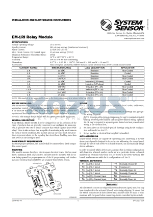 EM-1RI datasheet - Relay Module