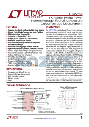 LTC2978A datasheet - 8-Channel PMBus Power System Manager Featuring Accurate Output Voltage Measurement