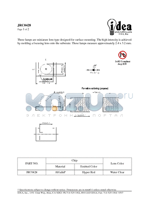 JRC0428 datasheet - miniature lens type designed for surface mounting