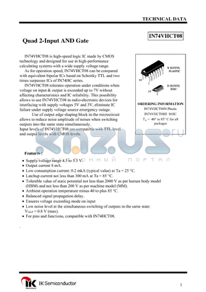 IN74VHCT08D datasheet - Quad 2-Input AND Gate