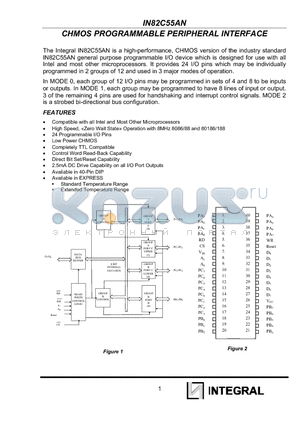 IN82C55AN datasheet - CHMOS PROGRAMMABLE PERIPHERAL INTERFACE