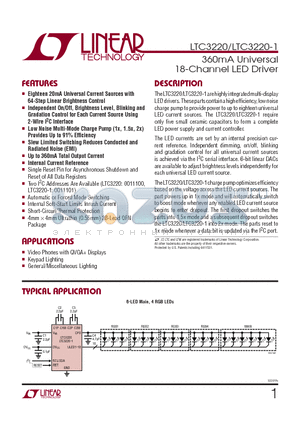 LTC3220IPF-TRPBF datasheet - 360mA Universal 18-Channel LED Driver