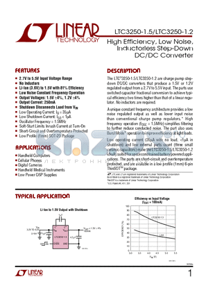LTC3250 datasheet - High Efficiency, Low Noise, Inductorless Step-Down DC/DC Converter