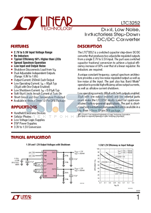 LTC3252 datasheet - Dual, Low Noise, Inductorless Step-Down DC/DC Converter