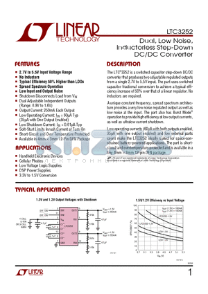 LTC3252EDE datasheet - Dual, Low Noise, Inductorless Step-Down DC/DC Converter