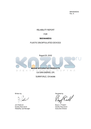 MAX4649EKA datasheet - PLASTIC ENCAPSULATED DEVICES