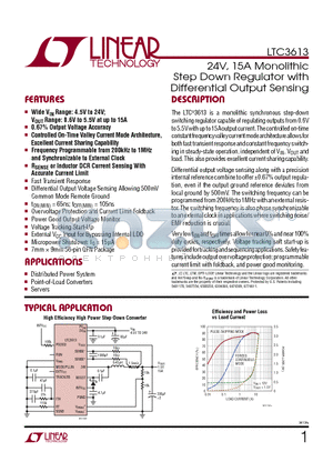 LTC3418 datasheet - 24V, 15A Monolithic Step Down Regulator