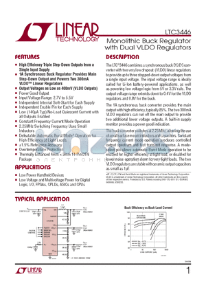 LTC3446 datasheet - Monolithic Buck Regulator with Dual VLDO Regulators