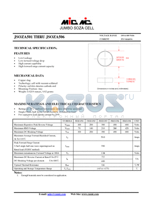 JSOZA502 datasheet - JUMBO SOZA CELL