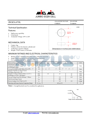 JSOZAA70L datasheet - JUMBO SOZA CELL