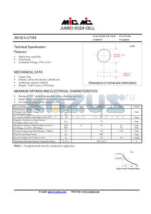 JSOZAA70M datasheet - JUMBO SOZA CELL