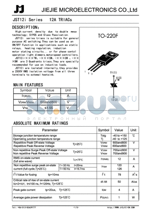 JST12-600B datasheet - 12A TRIACs