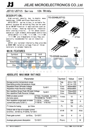 JST12I datasheet - 12A TRIACs