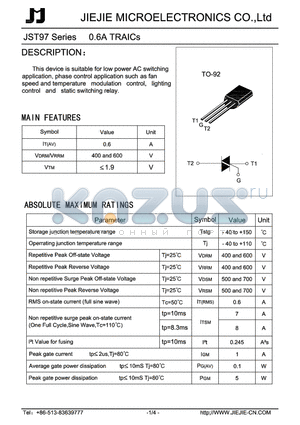 JST97 datasheet - 0.6A TRIACs