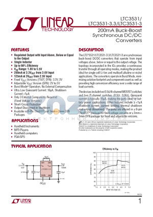 LTC3531EDD-3 datasheet - 200mA Buck-Boost Synchronous DC/DC Converters