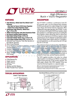 LTC3541-1 datasheet - High Efficiency Buck  VLDO Regulator