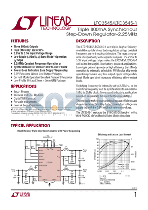 LTC3545 datasheet - Triple 800mA Synchronous Step-Down Regulator-2.25MHz