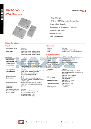 JTA1024D01 datasheet - DC-DC Power Supplies
