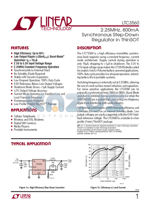 LTC3560 datasheet - 2.25MHz, 800mA Synchronous Step-Down Regulator in ThinSOT