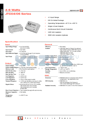 JTC0424D05 datasheet - DC-DC Power Supplies