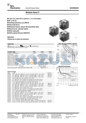 PT271024 datasheet - Miniature Relay