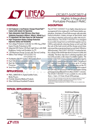 LTC3577-3 datasheet - Highly Integrated Portable Product PMIC