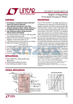 LTC3577EUFF-3PBF datasheet - Highly Integrated Portable Product PMIC