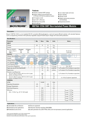 MXT6A-12SA datasheet - Non-Isolated Power Module