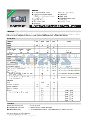 MXT6A-12SA-P datasheet - Non-Isolated Power Module