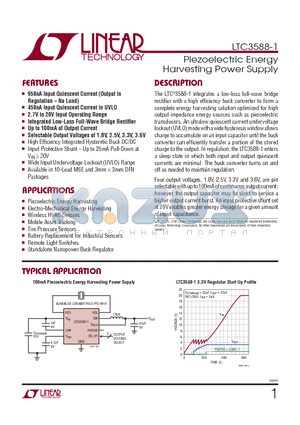 LTC3588IMSE-1TRPBF datasheet - Piezoelectric Energy Harvesting Power Supply