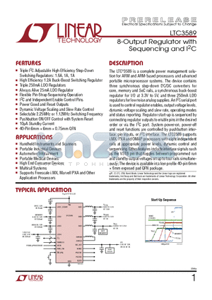 LTC3589 datasheet - 8-Output Regulator with Sequencing and I2C
