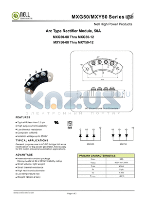 MXY50-12 datasheet - Arc Type Rectifier Module, 50A